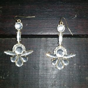 Gold and crystal earrings